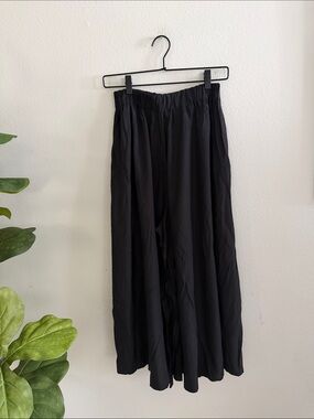 LVIR Black Wide-Leg Elastic Waist Pants